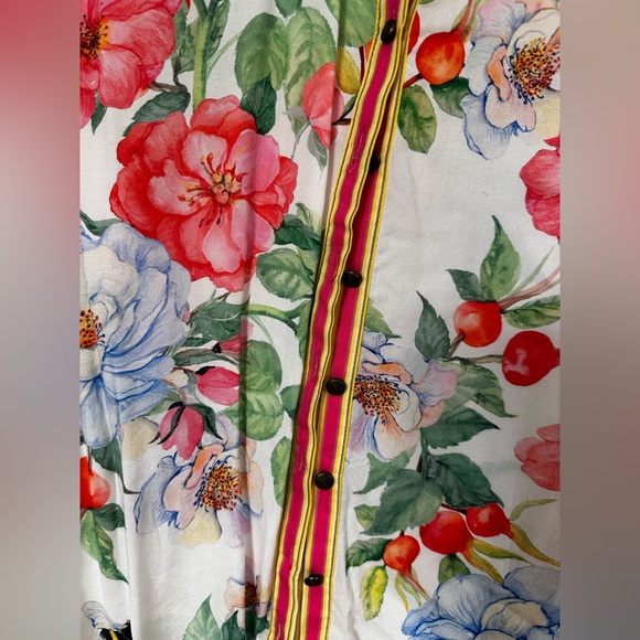 Aratta Floral Button-Up Shirt with Colorful Stripes - Picture 12 of 14